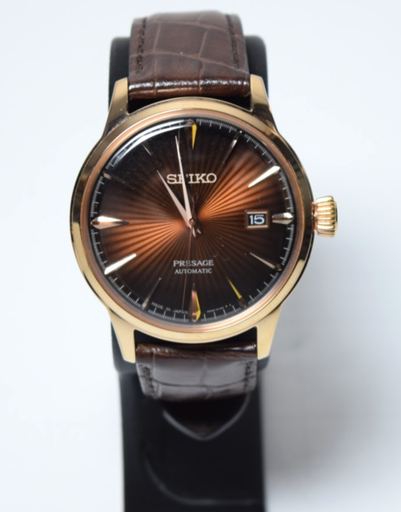 [10286-1] Seiko Presage Cocktail  Leather Strap Automatic Brown Dial Watch SRPB46 - 40.5MM