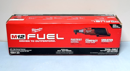 [10616-2] Milwaukee M12 FUEL 2567-20 12-Volt Cordless High Speed 3/8 in Ratchet Bare Tool