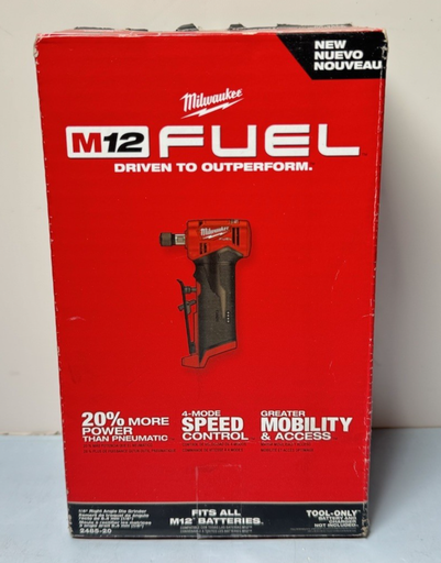 [10616-4, 10620-1] Milwaukee 2485-20 M12 FUEL 1/4" Right Angle Die Grinder (Tool Only) - New