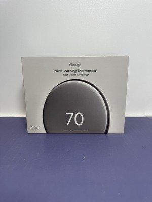 [10628-1] Google Nest Learning Thermostat 4th Gen+ Sensor - Polished Silver - NEW SEALED!