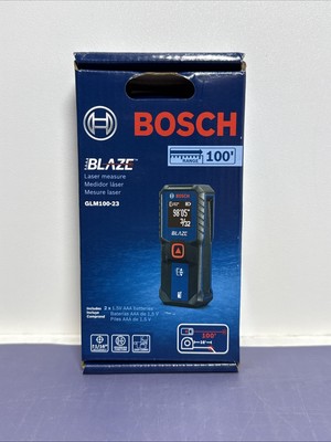 [10652-3] BOSCH GLM100-23 Blaze 100ft Laser Measure with Backlit Display 100' RANGE NEW