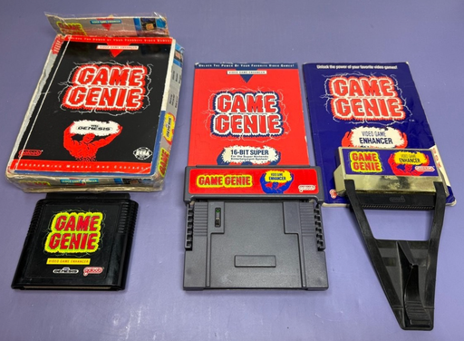 [10045-4] Game Genie Lot NES SNES Sega Genesis – Tested & Working – w/ Official Code Books