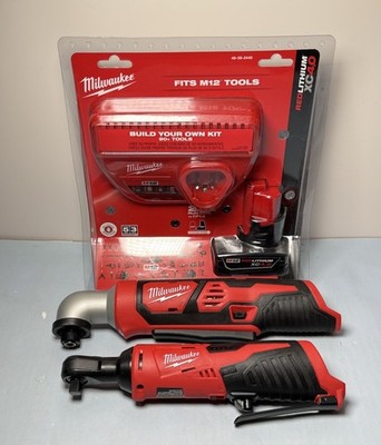 [10740-5] Milwaukee M12 Tool Set 2457-20 Ratchet, 2467-20 Impact, 48-59-2440 XC4.0  Kit