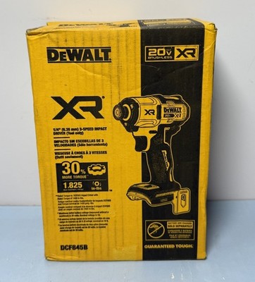 [11113-1] DeWALT DCF845B 20V MAX XR Brushless 1/4" 3-Speed Impact Driver