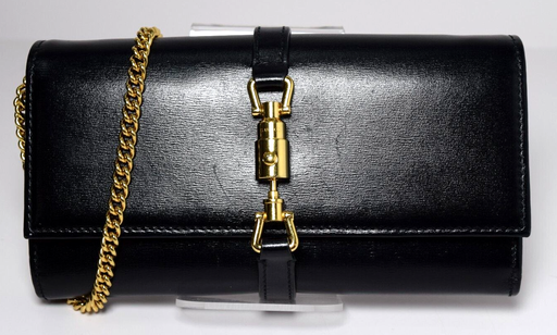 [6704-1] Gucci Jackie 1961 Wallet Black Calf Leather Crossbody Bag