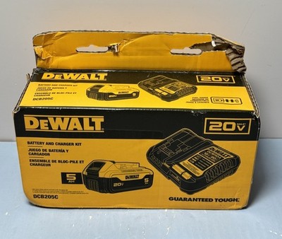 [11225-1] Genuine DeWALT 20V 5.0 AH Battery + Charger OEM Starter Kit DCB205C - SEALED